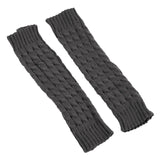 Maxbell Women's Knitted Leg Warmers Boot Socks Footless Socks for Party Walking Work Dark Gray