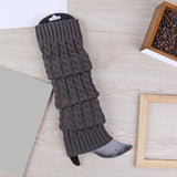 Maxbell Women's Knitted Leg Warmers Boot Socks Footless Socks for Party Walking Work Dark Gray