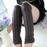 Maxbell Women's Knitted Leg Warmers Boot Socks Footless Socks for Party Walking Work Dark Gray