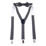 Maxbell Kids Suspender Bowtie Set Elastic Adjustable Braces for Party Trousers Jeans