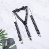 Maxbell Kids Suspender Bowtie Set Elastic Adjustable Braces for Party Trousers Jeans