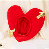 Maxbell Cupid Arrow Hat Red Lplush Heart Party Hat for Valentines Day Dress up Decor