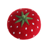 Maxbell Strawberry Beret Hat Artist Hat Elegant Soft Beanie Winter Newsboy Beret Cap 55to60cm for Adults