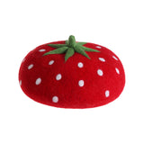 Maxbell Strawberry Beret Hat Artist Hat Elegant Soft Beanie Winter Newsboy Beret Cap 55to60cm for Adults