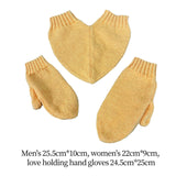 Maxbell Couple Holding Hands Gloves Thick Thermal Novelty Mittens for Running Hiking Yellow