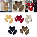 Maxbell Couple Holding Hands Gloves Thick Thermal Novelty Mittens for Running Hiking Yellow