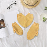 Maxbell Couple Holding Hands Gloves Thick Thermal Novelty Mittens for Running Hiking Yellow