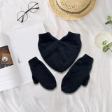 Maxbell Couple Holding Hands Gloves Thick Thermal Novelty Mittens for Running Hiking Black