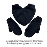 Maxbell Couple Holding Hands Gloves Thick Thermal Novelty Mittens for Running Hiking Black