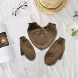 Maxbell Couple Holding Hands Gloves Thick Thermal Novelty Mittens for Running Hiking Brown