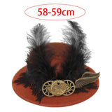 Maxbell Steampunk Top Hats Hairpin Funky Cap Felt Top Hat for Women Carnival Cosplay