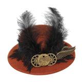 Maxbell Steampunk Top Hats Hairpin Funky Cap Felt Top Hat for Women Carnival Cosplay