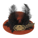 Maxbell Steampunk Top Hats Hairpin Funky Cap Felt Top Hat for Women Carnival Cosplay