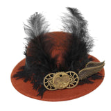 Maxbell Steampunk Top Hats Hairpin Funky Cap Felt Top Hat for Women Carnival Cosplay