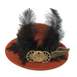 Maxbell Steampunk Top Hats Hairpin Funky Cap Felt Top Hat for Women Carnival Cosplay