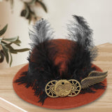 Maxbell Steampunk Top Hats Hairpin Funky Cap Felt Top Hat for Women Carnival Cosplay