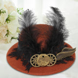 Maxbell Steampunk Top Hats Hairpin Funky Cap Felt Top Hat for Women Carnival Cosplay