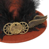 Maxbell Steampunk Top Hats Hairpin Funky Cap Felt Top Hat for Women Carnival Cosplay