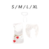 Maxbell 3 Pieces Angel Wing Costume Cute Cupids Costume for Role Play Wedding Holiday S
