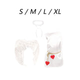 Maxbell 3 Pieces Angel Wing Costume Cute Cupids Costume for Role Play Wedding Holiday S
