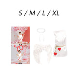 Maxbell 3 Pieces Angel Wing Costume Cute Cupids Costume for Role Play Wedding Holiday S
