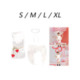 Maxbell 3 Pieces Angel Wing Costume Cute Cupids Costume for Role Play Wedding Holiday S