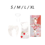 Maxbell 3 Pieces Angel Wing Costume Cute Cupids Costume for Role Play Wedding Holiday S