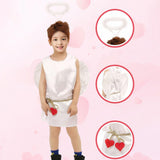 Maxbell 3 Pieces Angel Wing Costume Cute Cupids Costume for Role Play Wedding Holiday S