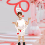 Maxbell 3 Pieces Angel Wing Costume Cute Cupids Costume for Role Play Wedding Holiday L