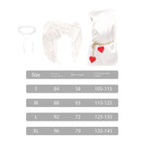 Maxbell 3 Pieces Angel Wing Costume Cute Cupids Costume for Role Play Wedding Holiday XL