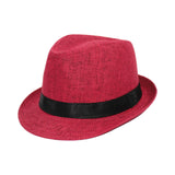 Maxbell Kids Straw Hat Durable Children Breathable Top Hat for Parties Street Hiking Red