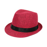 Maxbell Kids Straw Hat Durable Children Breathable Top Hat for Parties Street Hiking Red