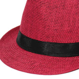 Maxbell Kids Straw Hat Durable Children Breathable Top Hat for Parties Street Hiking Red