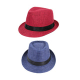 Maxbell Kids Straw Hat Durable Children Breathable Top Hat for Parties Street Hiking Red