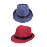 Maxbell Kids Straw Hat Durable Children Breathable Top Hat for Parties Street Hiking Red