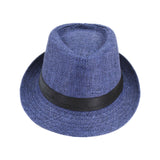 Maxbell Kids Straw Hat Durable Children Breathable Top Hat for Parties Street Hiking Navy Blue