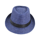 Maxbell Kids Straw Hat Durable Children Breathable Top Hat for Parties Street Hiking Navy Blue