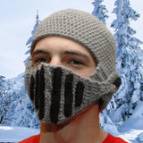 Maxbell Knit Bearded Hat Casual Ski Mask Knitted Hat for Snow Sports Cycling Camping Adult