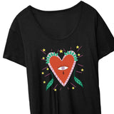 Maxbell Women's T Shirt Simple Round Neck Loose Fit Basic Tee for Work Daily Walking M