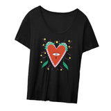 Maxbell Women's T Shirt Simple Round Neck Loose Fit Basic Tee for Work Daily Walking M