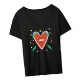 Maxbell Women's T Shirt Simple Round Neck Loose Fit Basic Tee for Work Daily Walking M