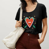 Maxbell Women's T Shirt Simple Round Neck Loose Fit Basic Tee for Work Daily Walking M