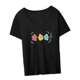 Maxbell Fashion Women Printed T Shirt Summer Lady Tee Shirt for Beach Hiking Fishing XXL