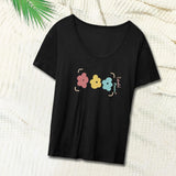 Maxbell Fashion Women Printed T Shirt Summer Lady Tee Shirt for Beach Hiking Fishing XXL