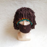 Maxbell Knitted Hat Warm Hat Photo Props Knit Bearded Hats for Riding Cycling Hiking style A