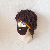 Maxbell Knitted Hat Warm Hat Photo Props Knit Bearded Hats for Riding Cycling Hiking style A