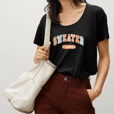 Maxbell Women's T Shirt Fashion Loose Fit Streetwear Female Tee Shirts Clothes Black XXL