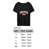 Maxbell Women's T Shirt Fashion Loose Fit Streetwear Female Tee Shirts Clothes Black XXL