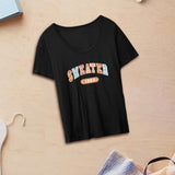 Maxbell Women's T Shirt Fashion Loose Fit Streetwear Female Tee Shirts Clothes Black XXL