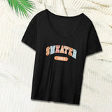 Maxbell Women's T Shirt Fashion Loose Fit Streetwear Female Tee Shirts Clothes Black XXL